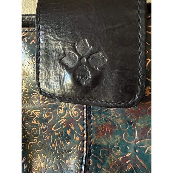 Patricia Nash Handcrafted Embossed Leather Tote Bag With Tassel & Floral Design - Picture 4 of 16